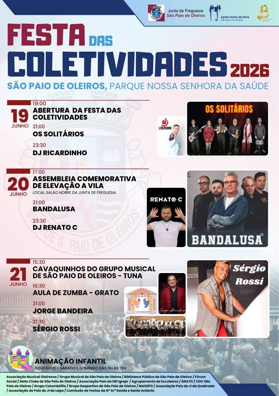 Cartaz Festa das Coletividades 2026 - São Paio de Oleiros