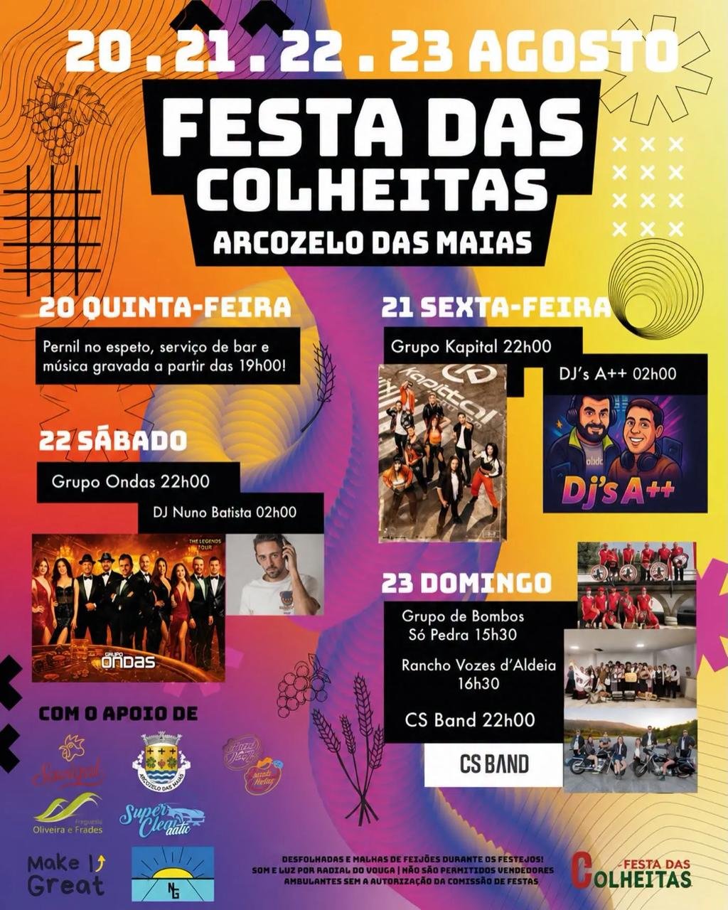 Cartaz Festa das Colheitas 2026 - Arcozelo das Maias