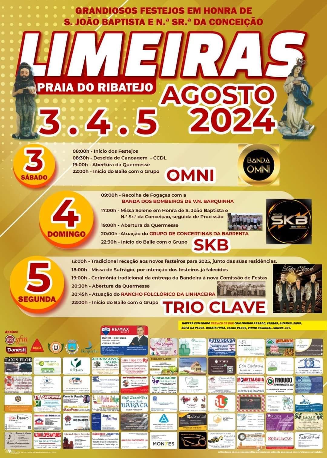 Cartaz Festa das Limeiras 2024 - Praia do Ribatejo