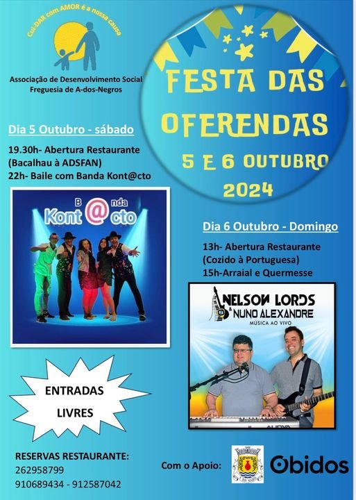 Cartaz Festa das Oferendas 2024 - Obidos