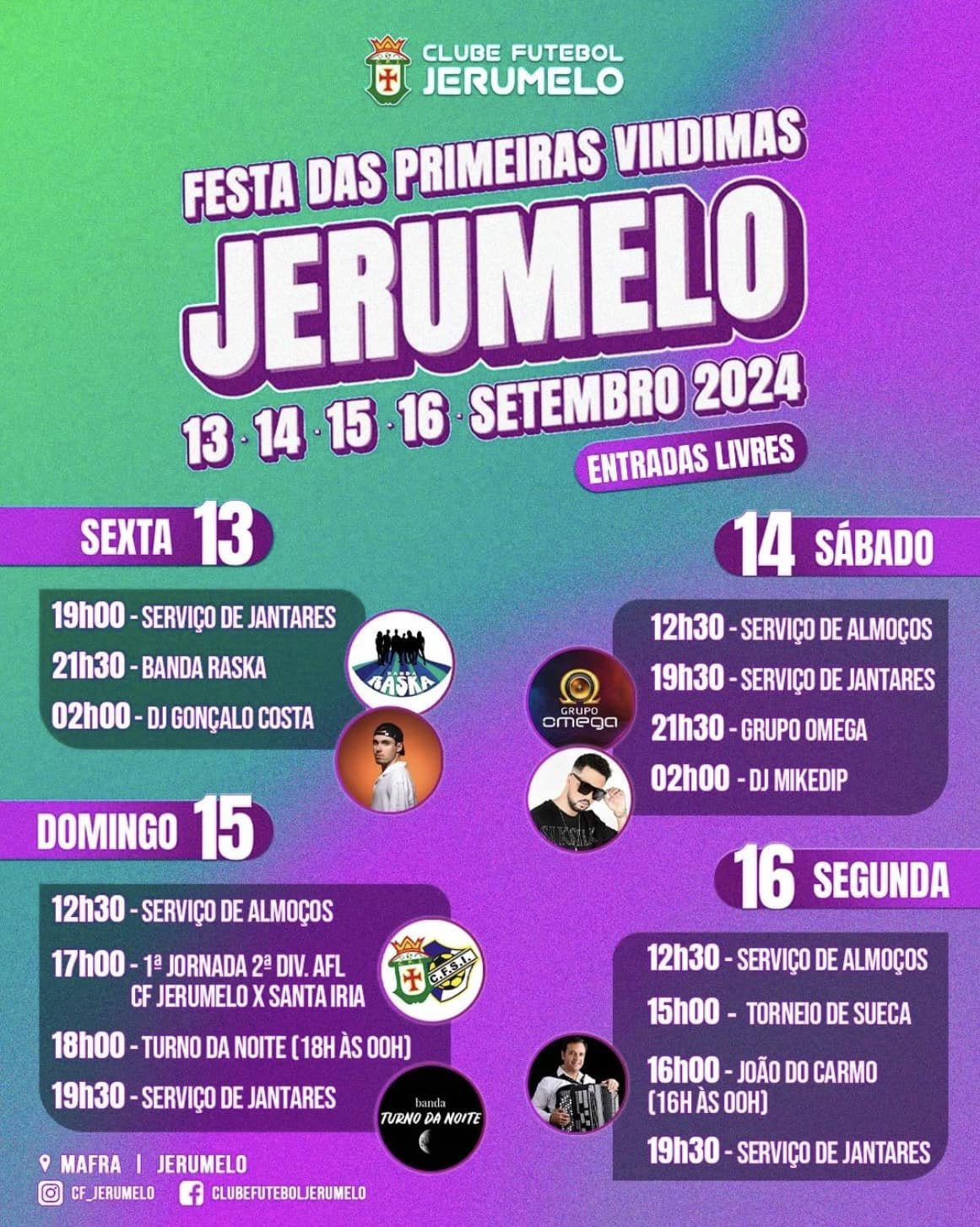 Cartaz Festa das Primeiras Vindimas 2024 - Jerumelo