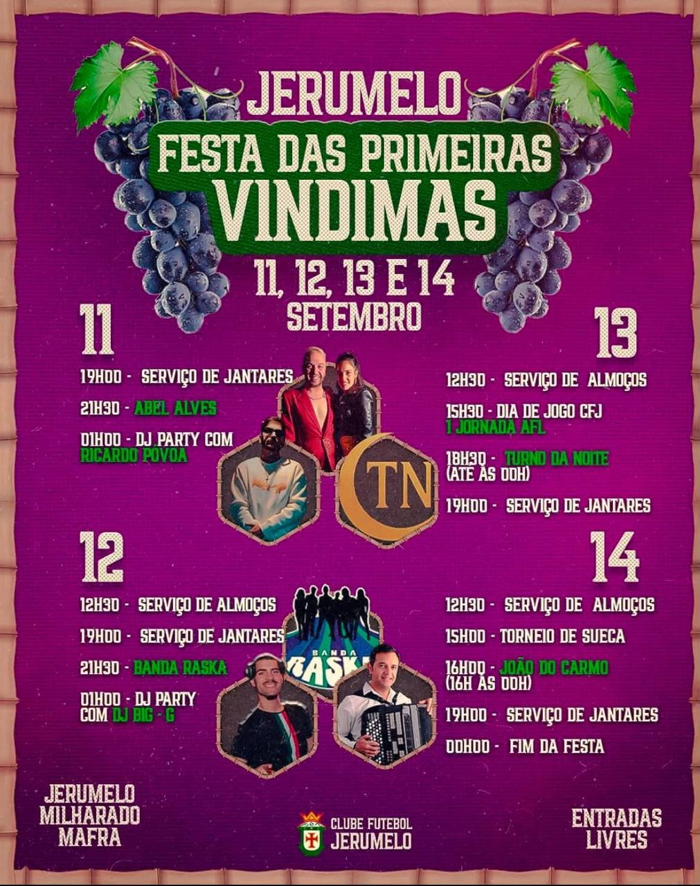 Cartaz Festa das Primeiras Vindimas 2026 - Jerumelo