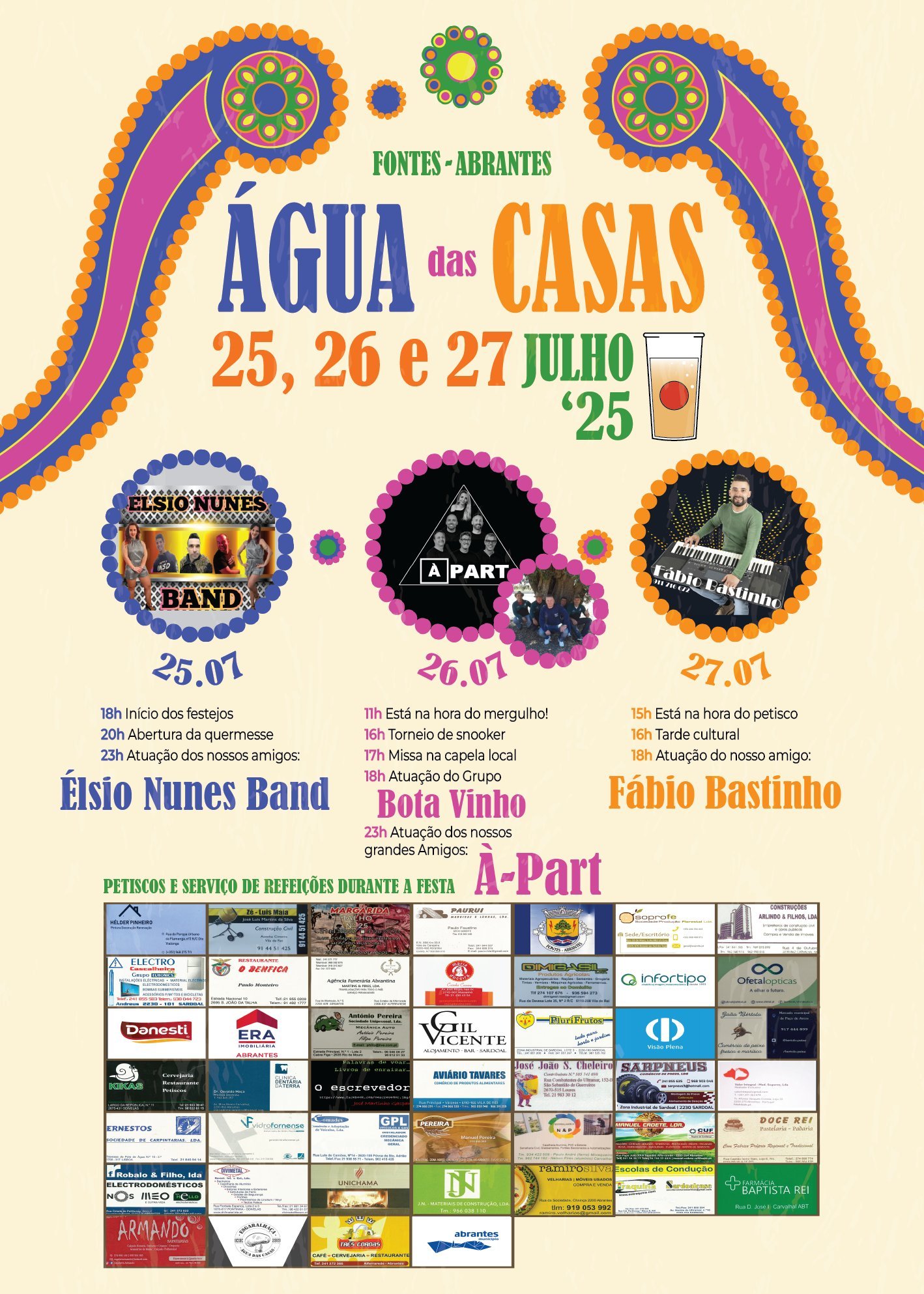 Cartaz Festa de Água das Casas 2025 - Fontes