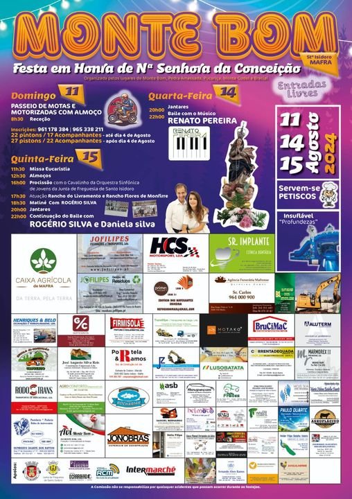 Cartaz Festa de Nossa Senhora da Conceição 2024 - Monte Bom