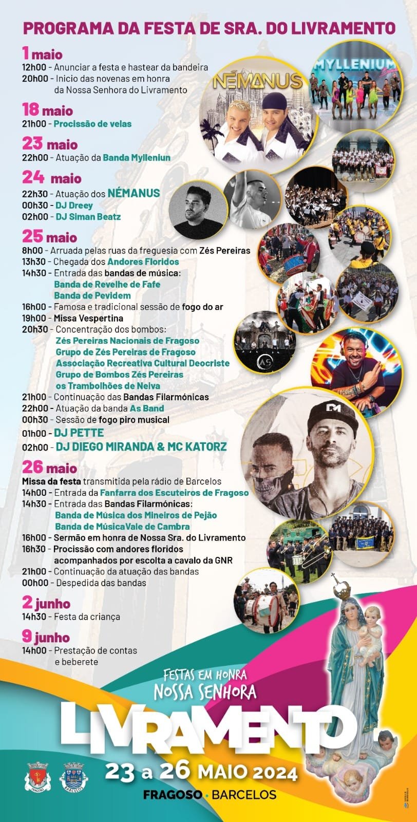 Cartaz Festa de Nossa Senhora do Livramento 2024 - Fragoso