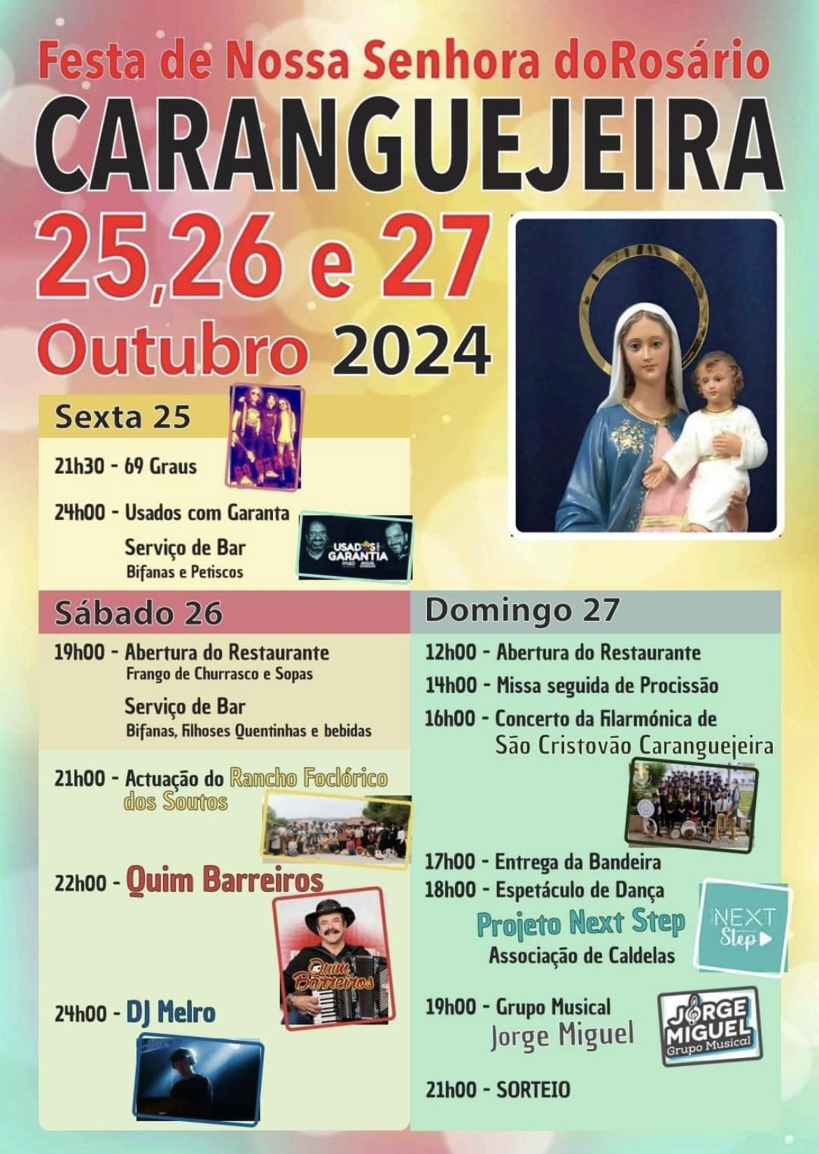 Cartaz Festa de Nossa Senhora do Rosário 2024 - Caranguejeira