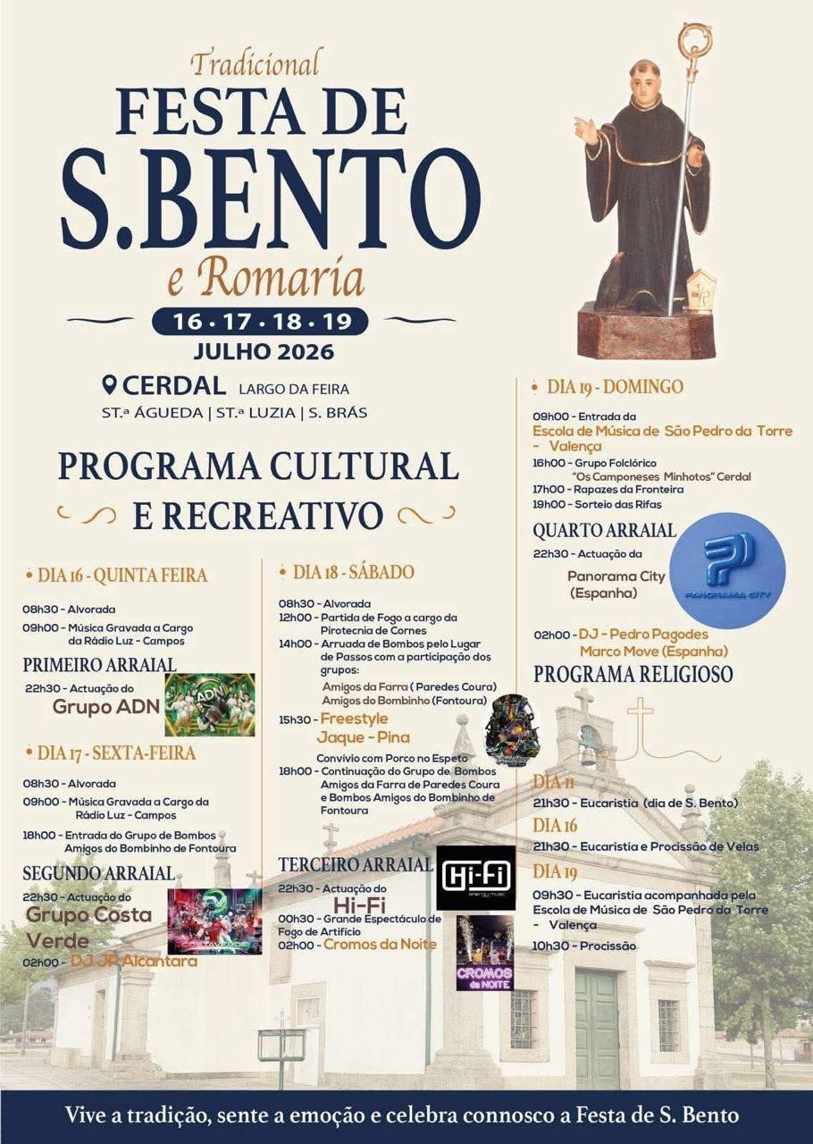 Cartaz Festa de S. Bento 2026 - Cerdal
