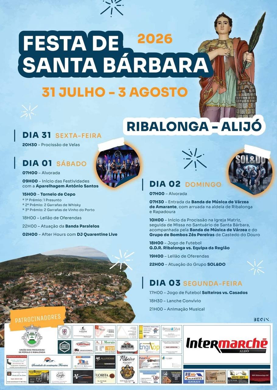Cartaz Festa de Santa Bárbara 2026 - Ribalonga