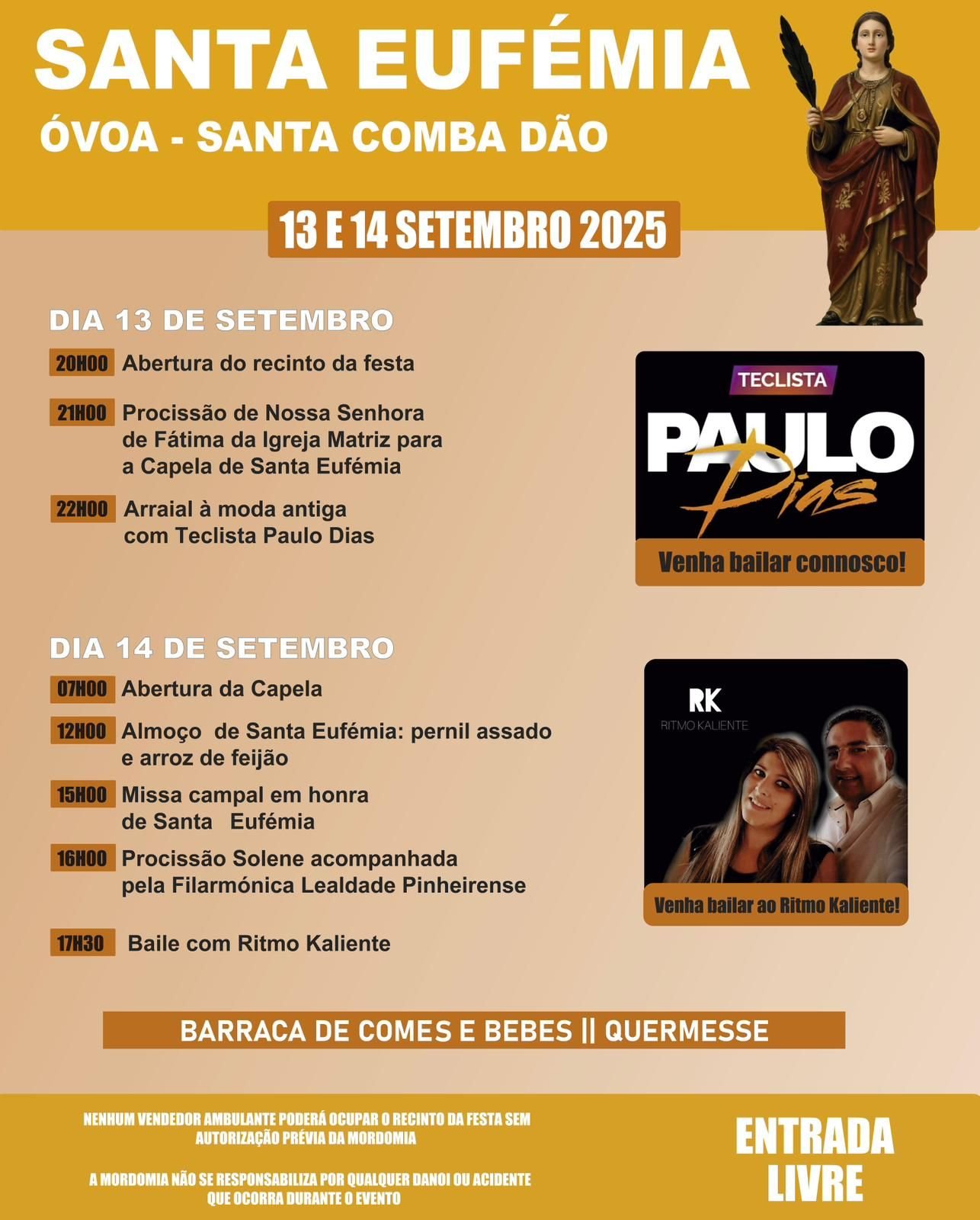 Cartaz Festa de Santa Eufémia 2025 - Santa Comba Dão