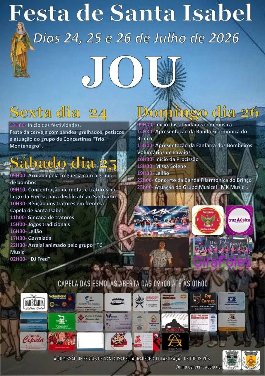 Cartaz Festa de Santa Isabel 2026 - Jou