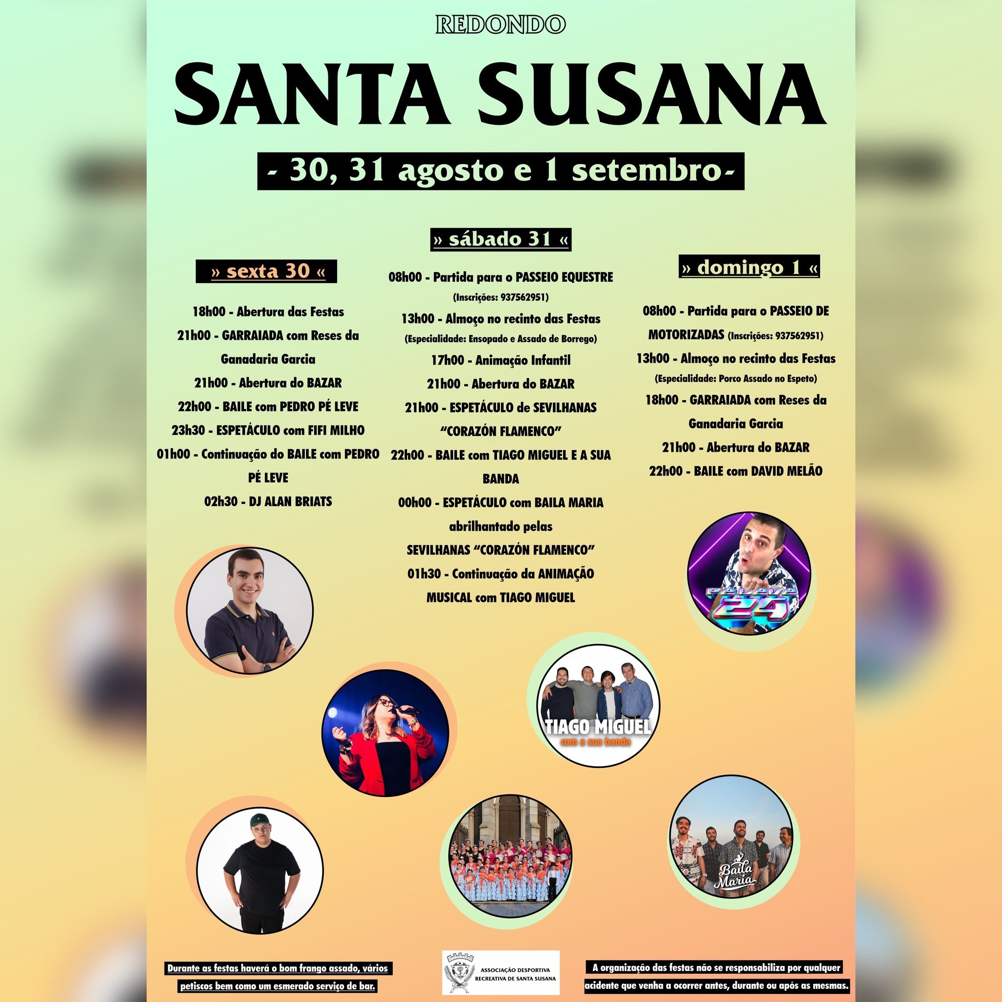 Cartaz Festa de Santa Susana 2024 - Redondo
