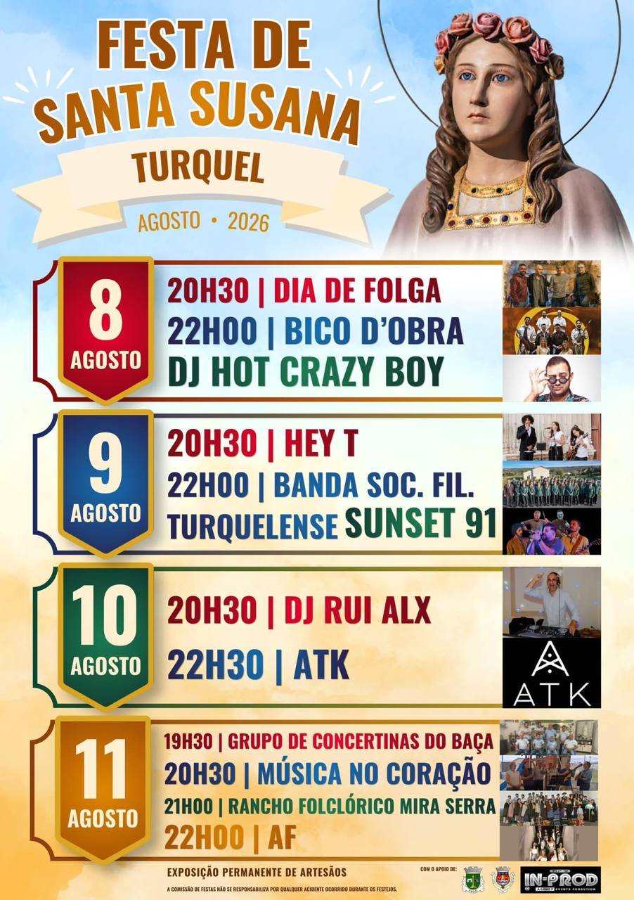 Cartaz Festa de Santa Susana 2026 - Turquel