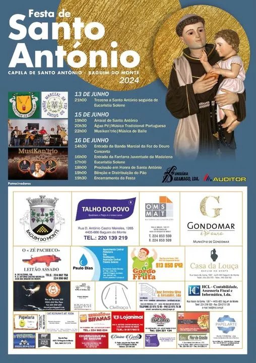 Cartaz Festa de Santo António 2024 - Baguim do Monte