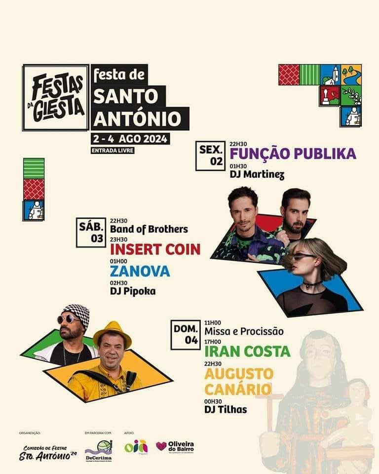 Cartaz Festa de Santo António 2024 - Oliveira do Bairro