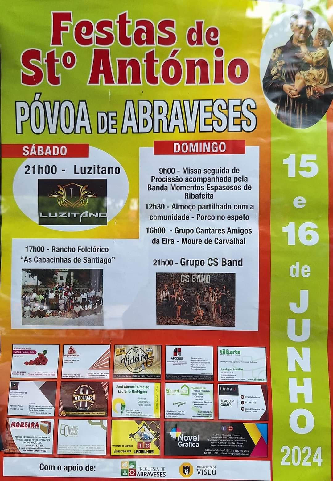 Cartaz Festa de Santo António 2024 - Póvoa de Abraveses