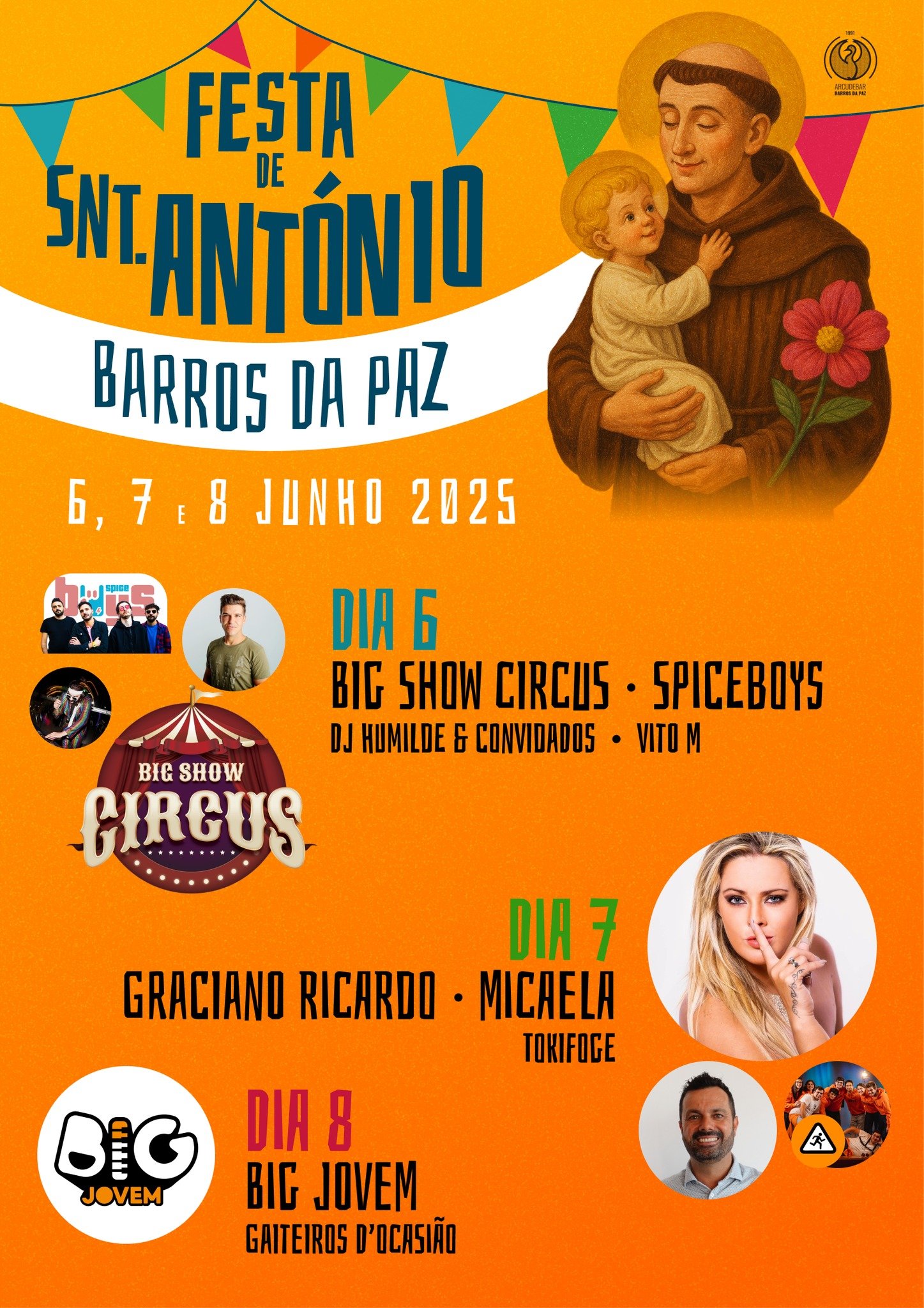 Cartaz Festa de Santo António 2025 - Barros da Paz