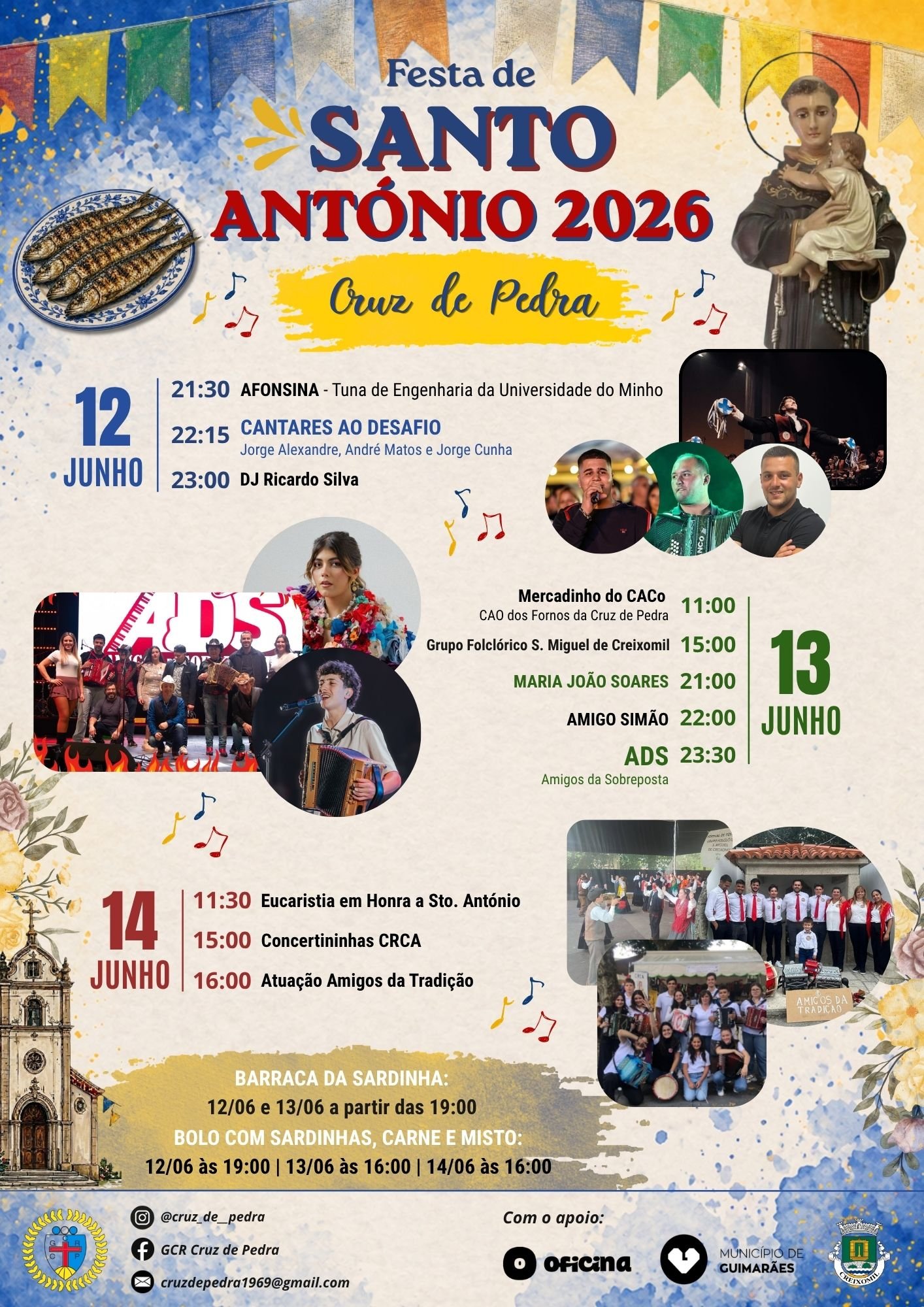 Cartaz Festa de Santo António 2026 - Cruz de Pedra
