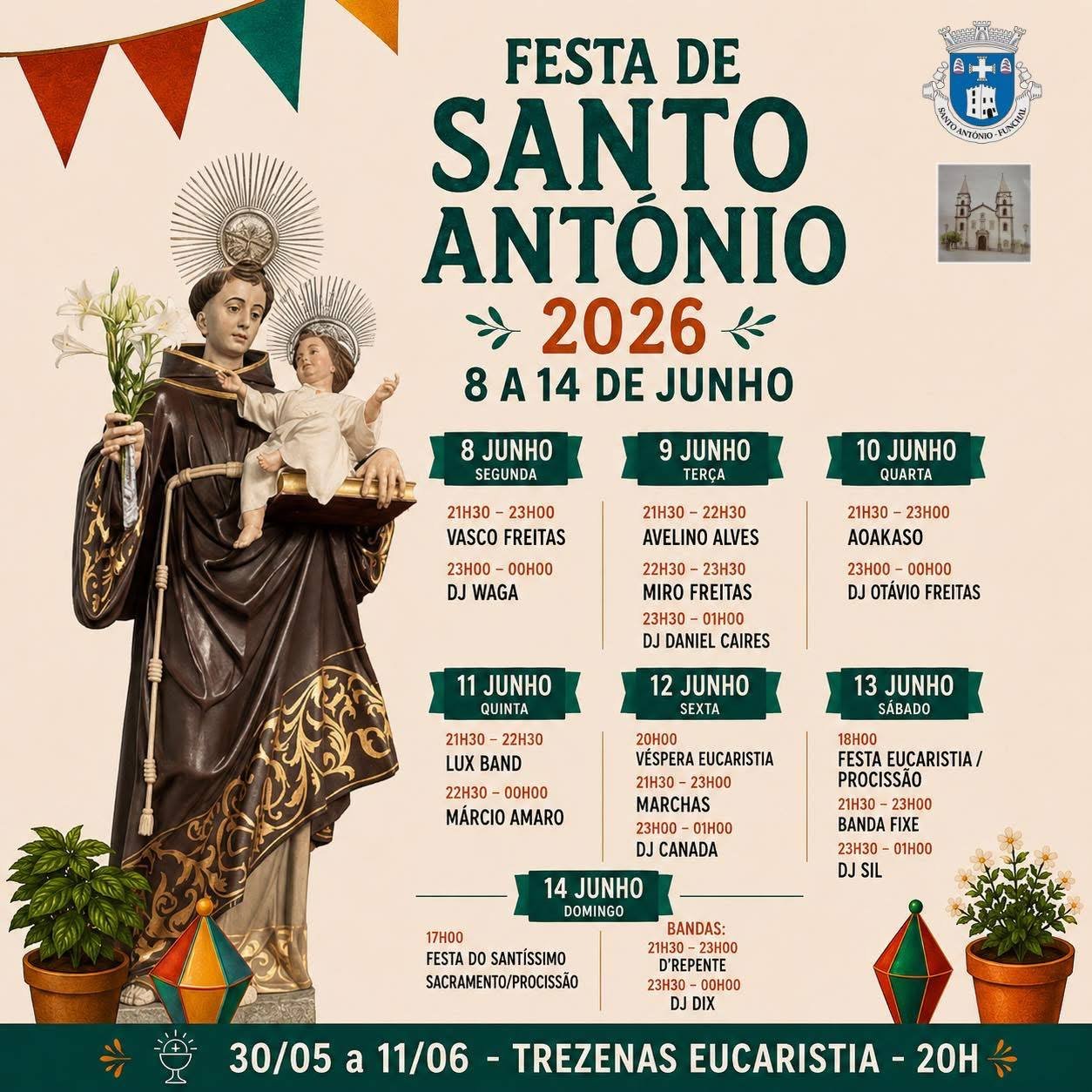 Cartaz Festa de Santo António 2026 - Machico