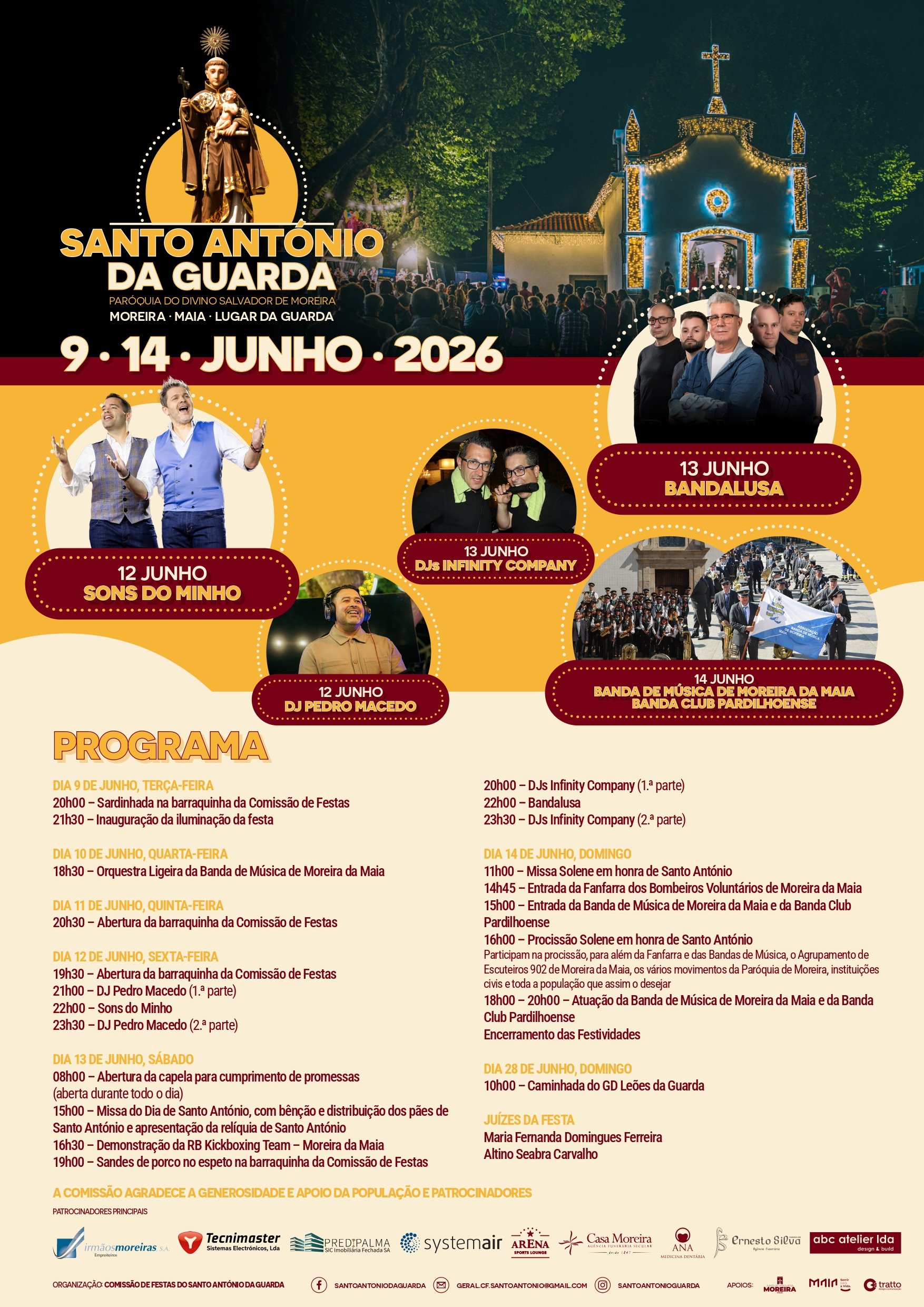 Cartaz Festa de Santo António da Guarda 2026 - Moreira