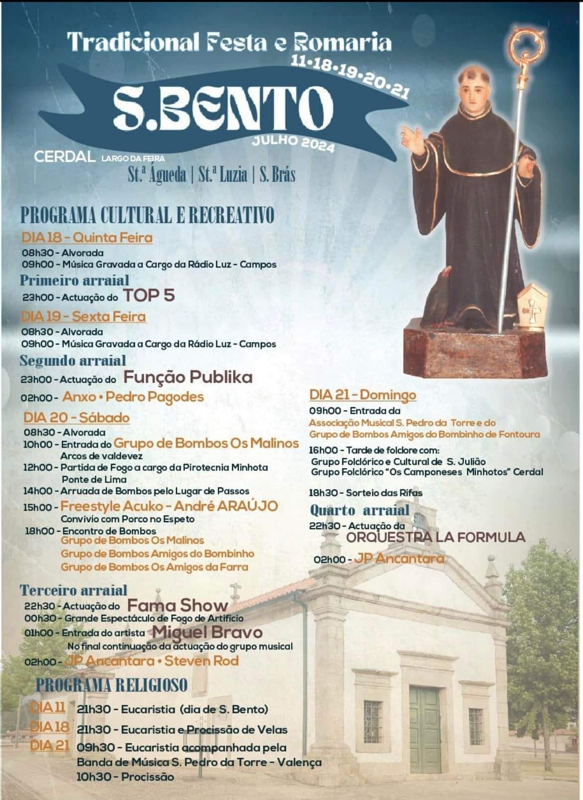 Cartaz Festa de São Bento 2024 - Cerdal