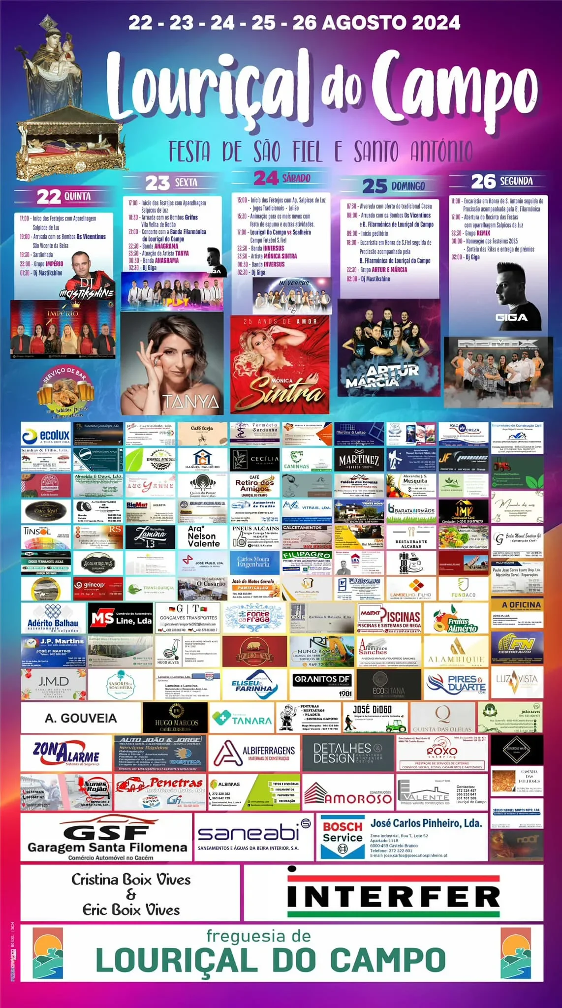 Cartaz Festa de São Fiel e Santo António 2024 - Louriçal do Campo