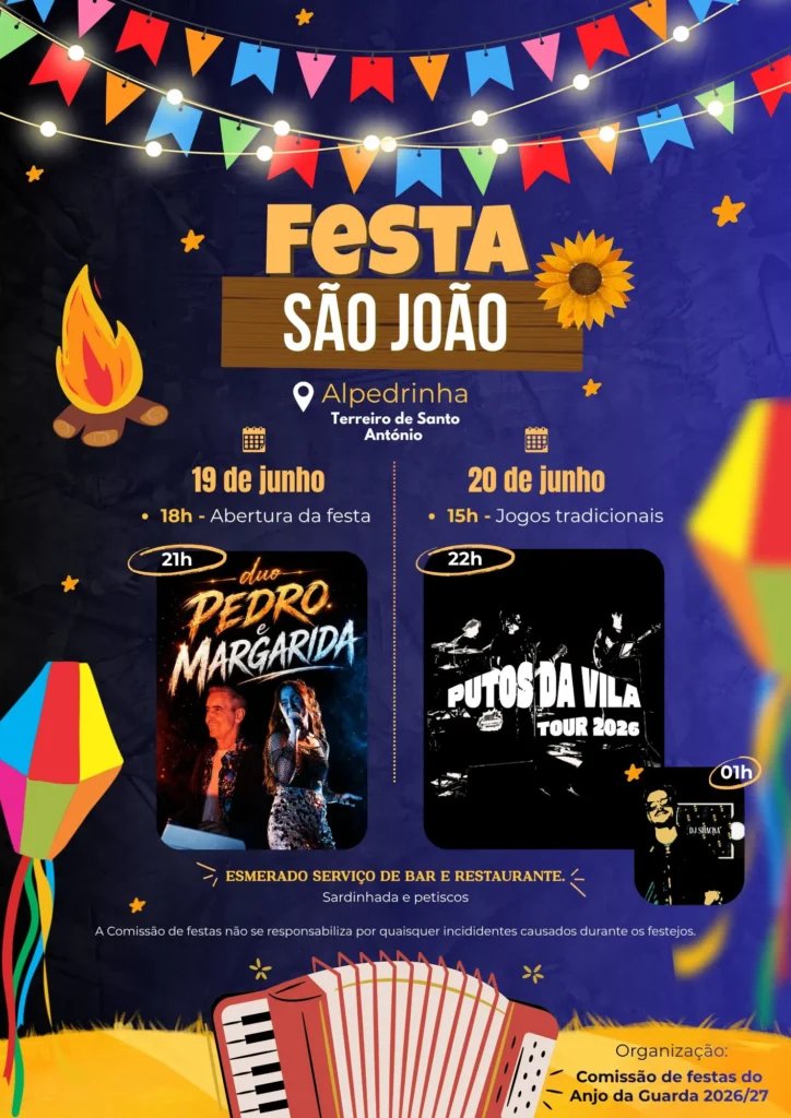 Cartaz Festa de São João 2026 - Alpedrinha