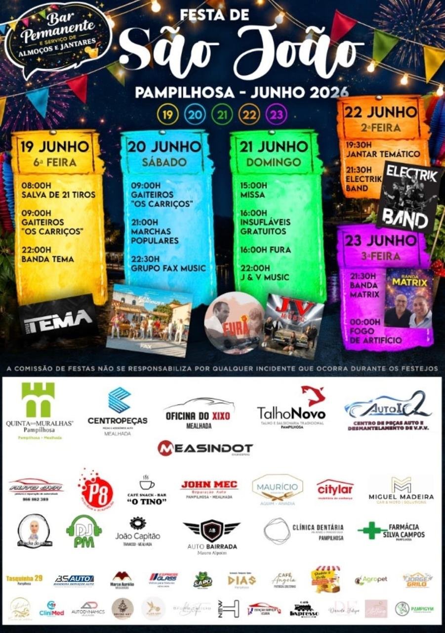 Cartaz Festa de São João 2026 - Pampilhosa