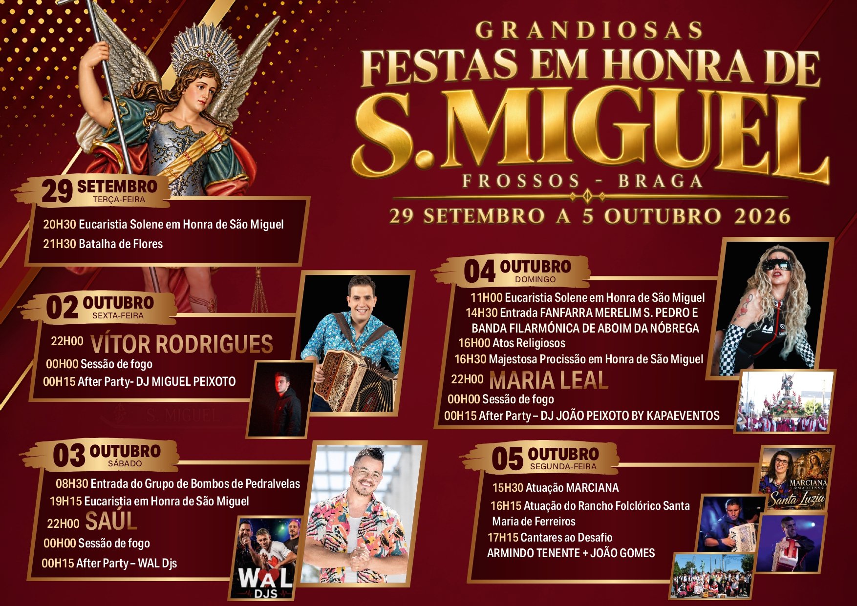 Cartaz Festa de São Miguel de Frossos 2026 - Frossos