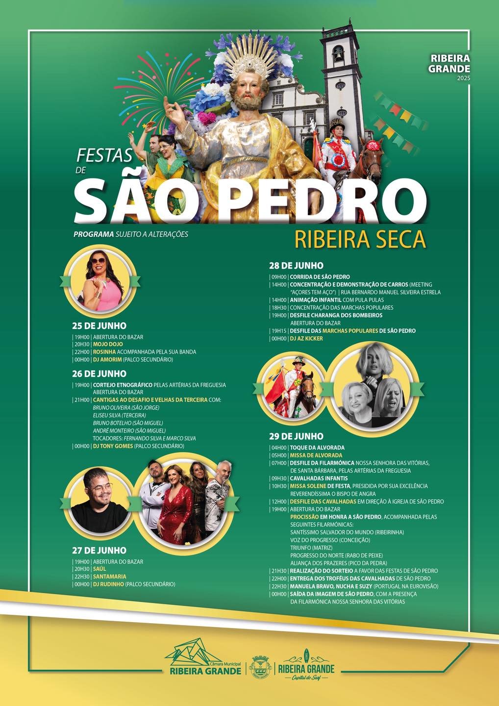 Cartaz Festa de São Pedro 2025 - Ribeira Seca
