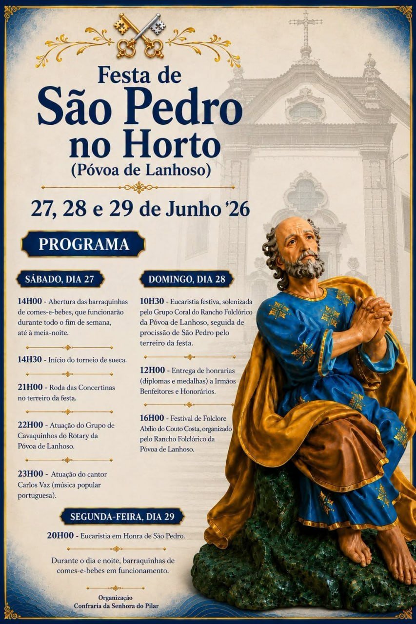 Cartaz Festa de São Pedro 2026 - Póvoa de Lanhoso