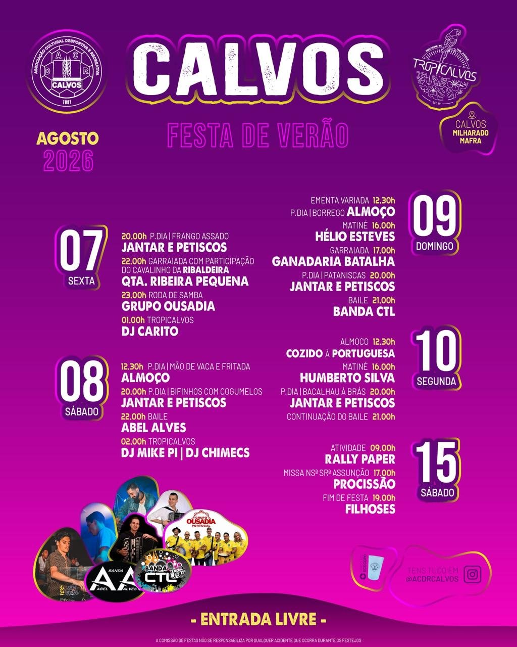 Cartaz Festa de Verão 2026 - Calvos
