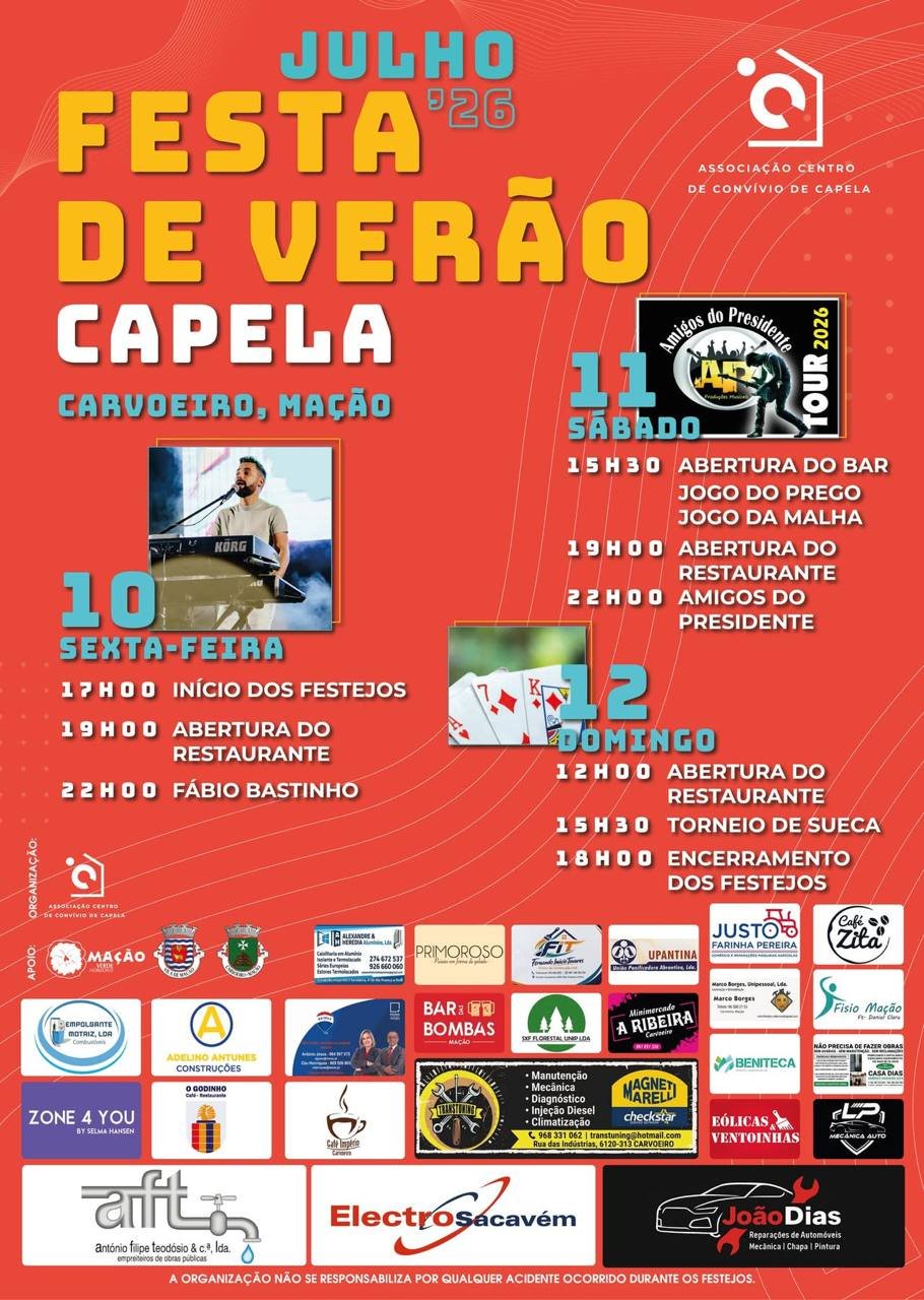 Cartaz Festa de Verão 2026 - Capela