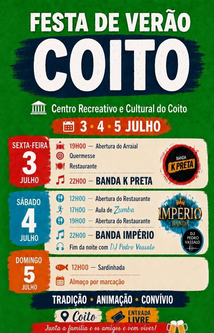 Cartaz Festa de Verão 2026 - Coito