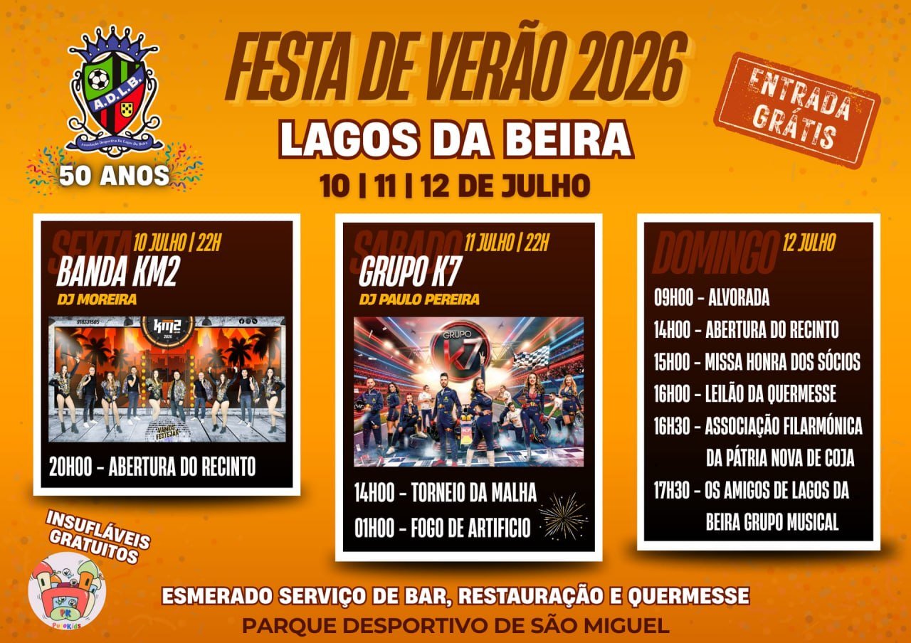 Cartaz Festa de Verão 2026 - Lagos da Beira