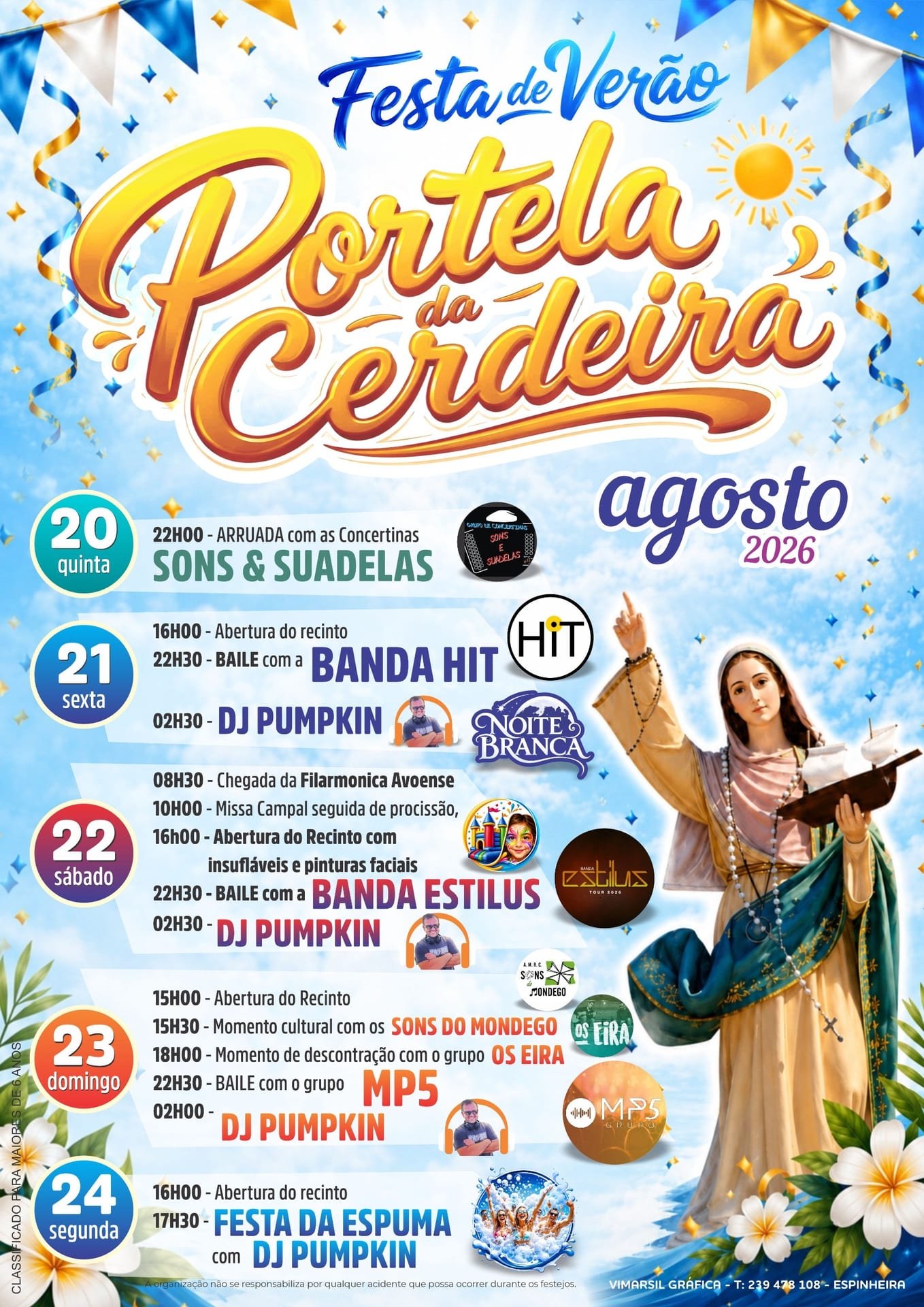 Cartaz Festa de Verão 2026 - Portela da Cerdeira