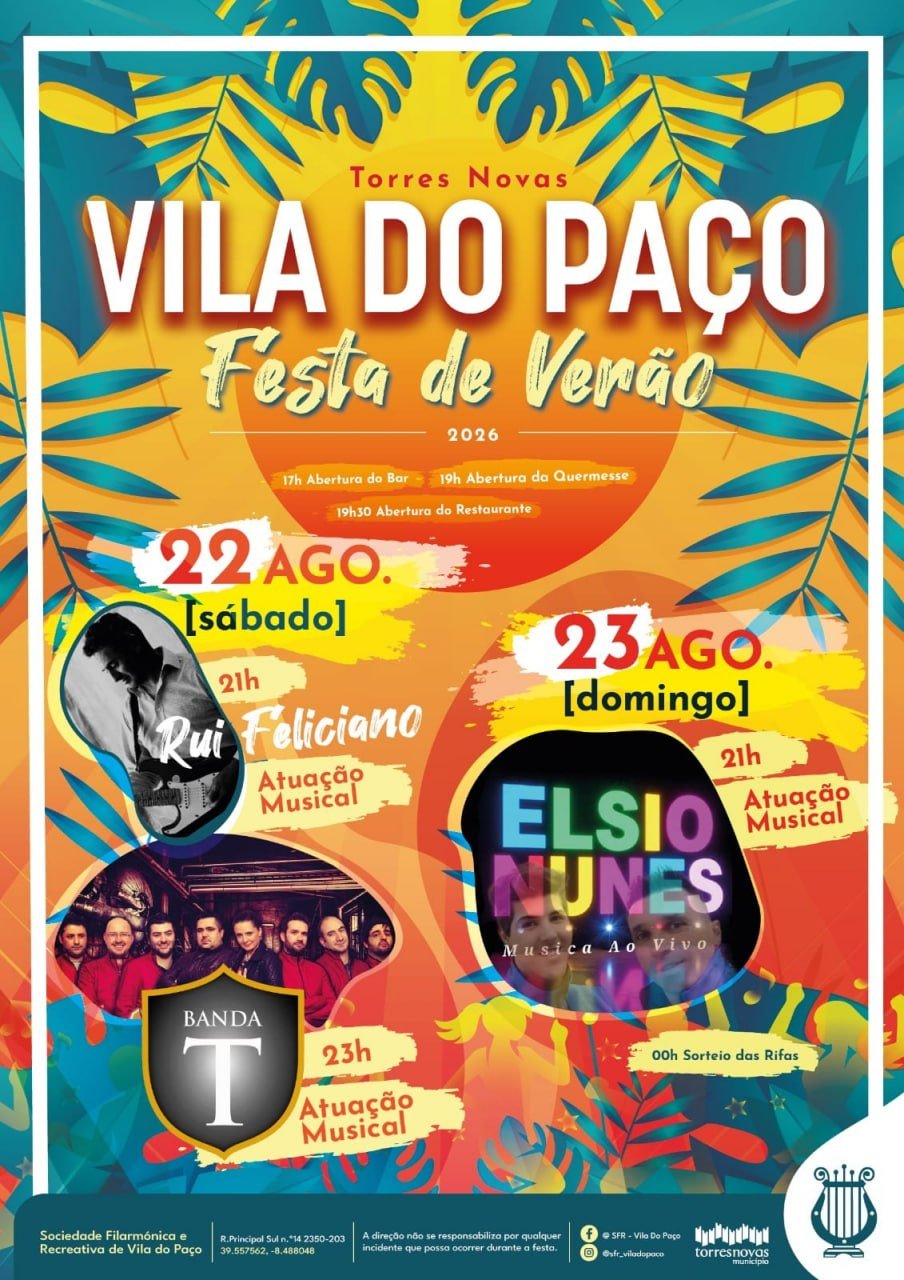 Cartaz Festa de Verão 2026 - Vila do Paço
