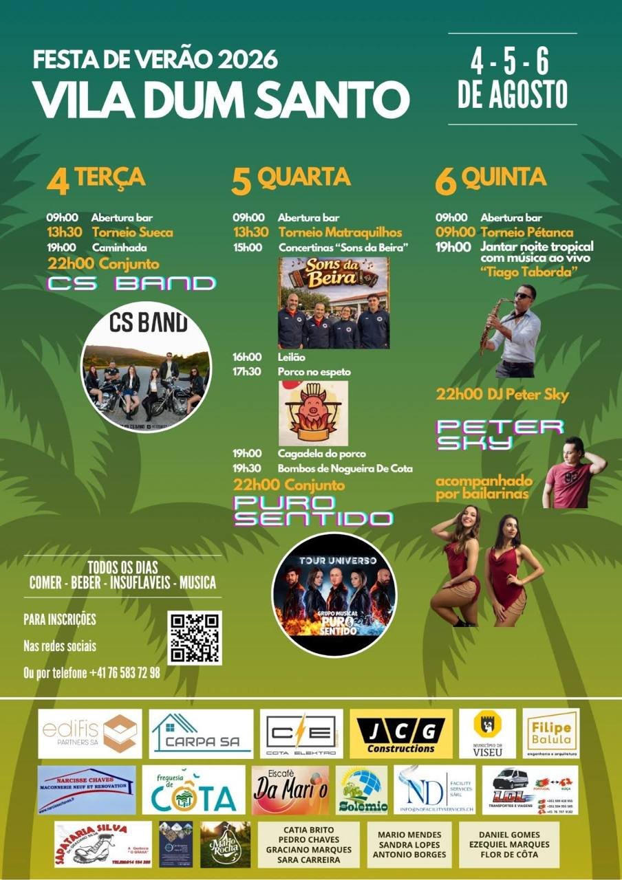 Cartaz Festa de Verão 2026 - Vila Dum Santo