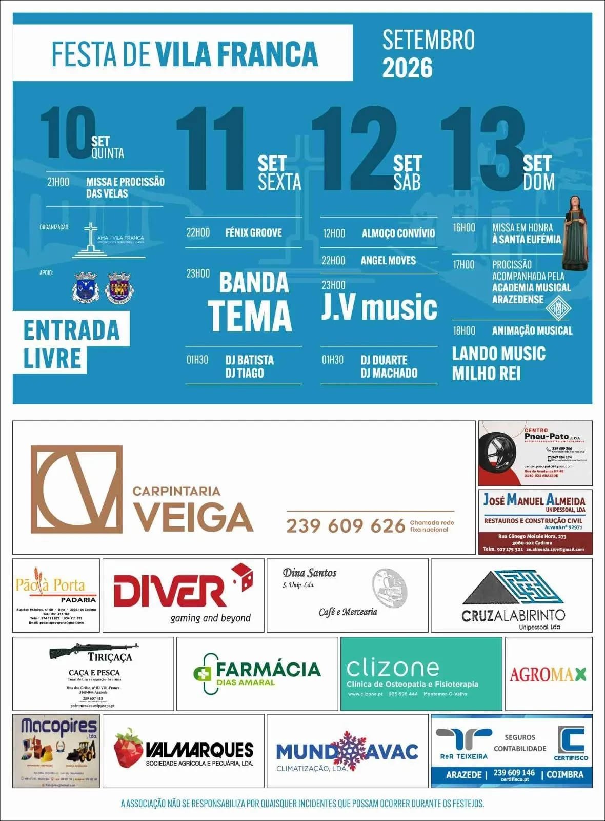 Cartaz Festa de Vila Franca 2026 - Vila Franca