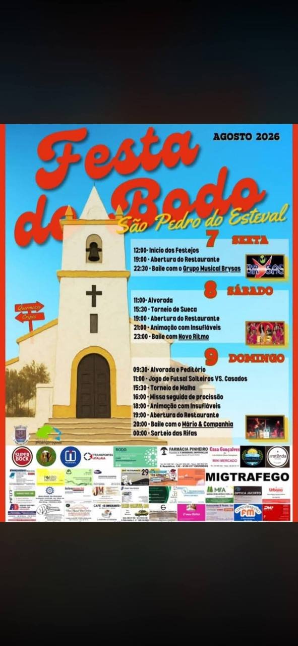 Cartaz Festa do Bodo 2026 - São Pedro do Esteval