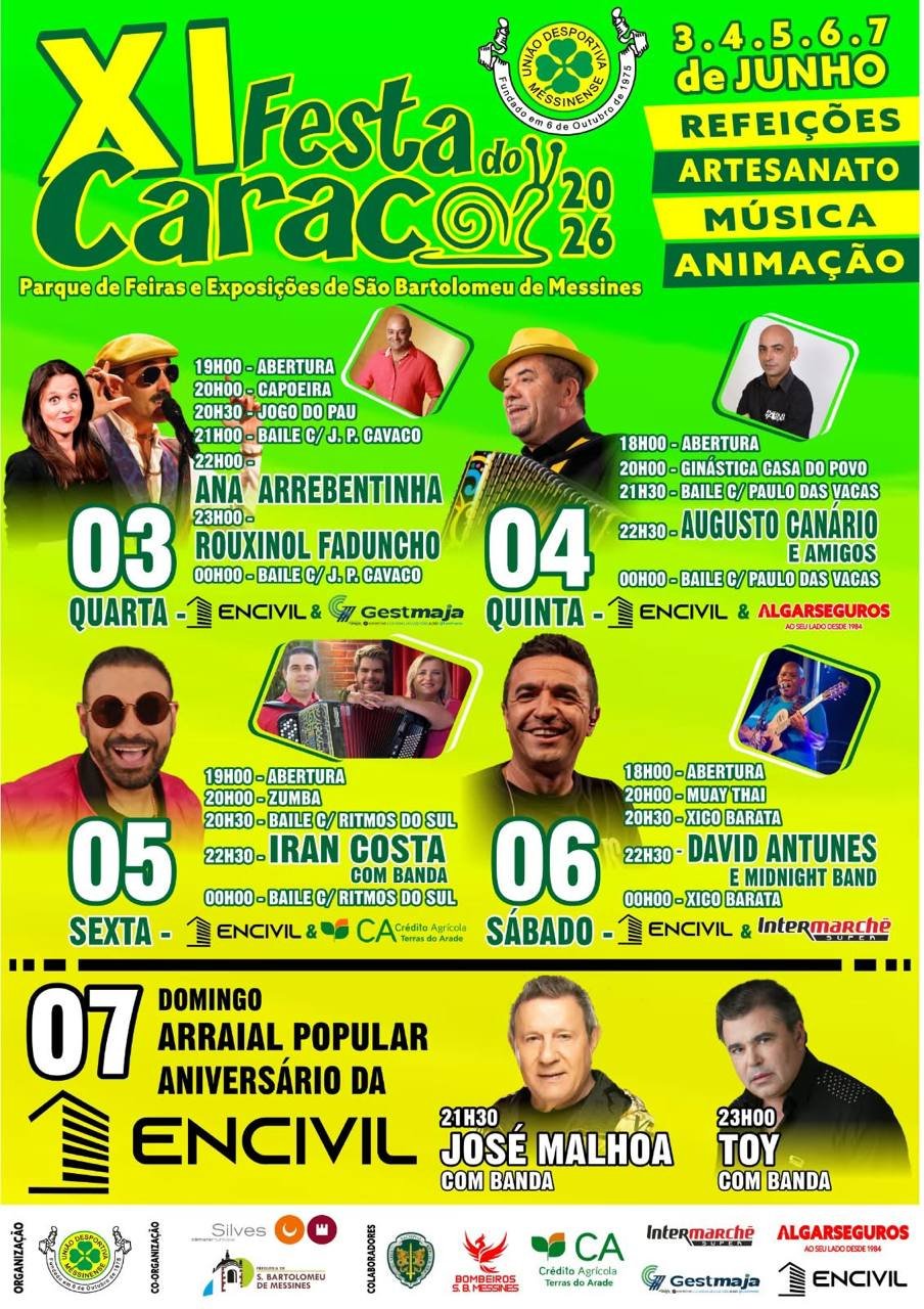 Cartaz Festa do Caracol 2026 - São Bartolomeu de Messines