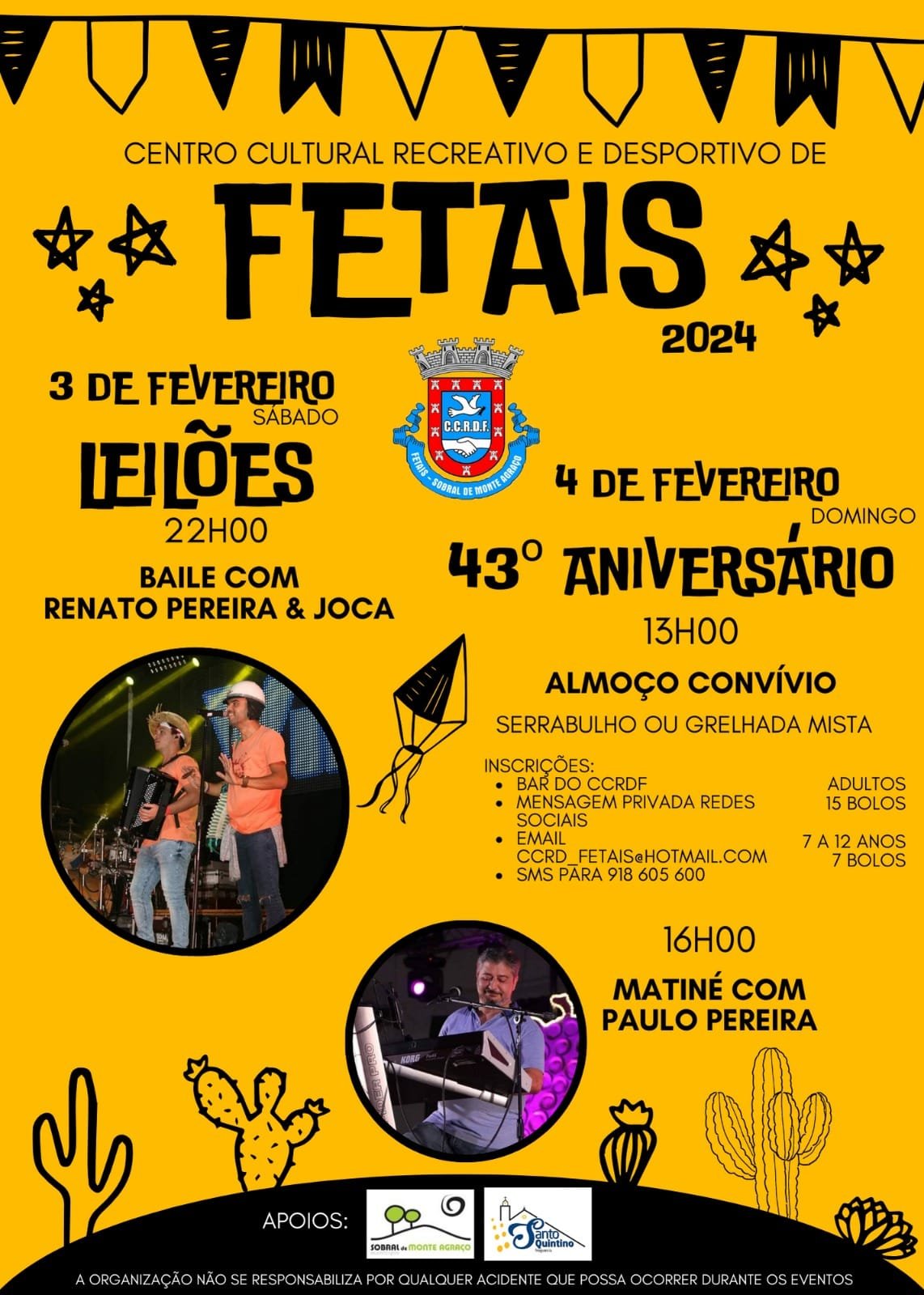 Cartaz Festa do Centro Cultural Recreativo e Desportivo 2024 - Fetais