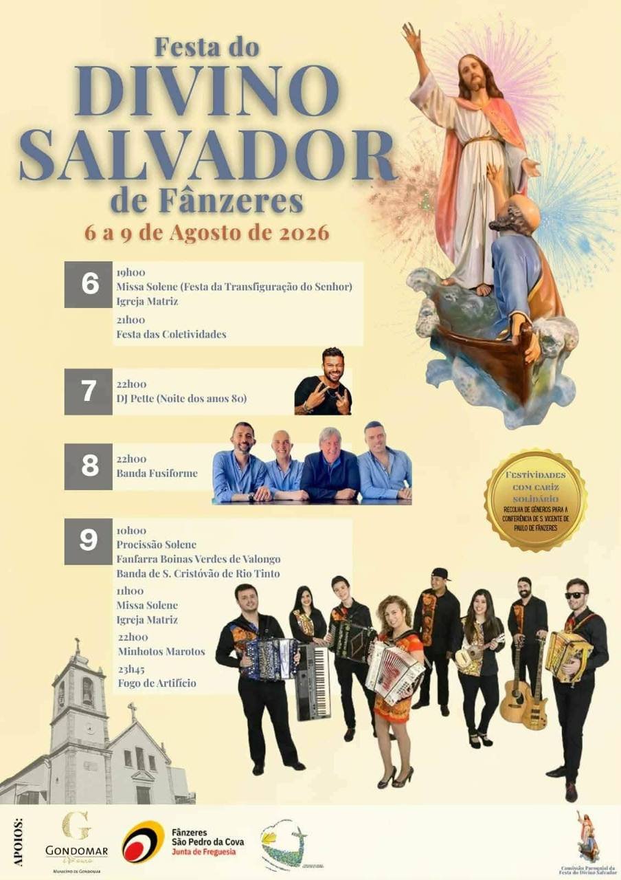 Cartaz Festa do Divino Salvador 2026 - Fânzeres