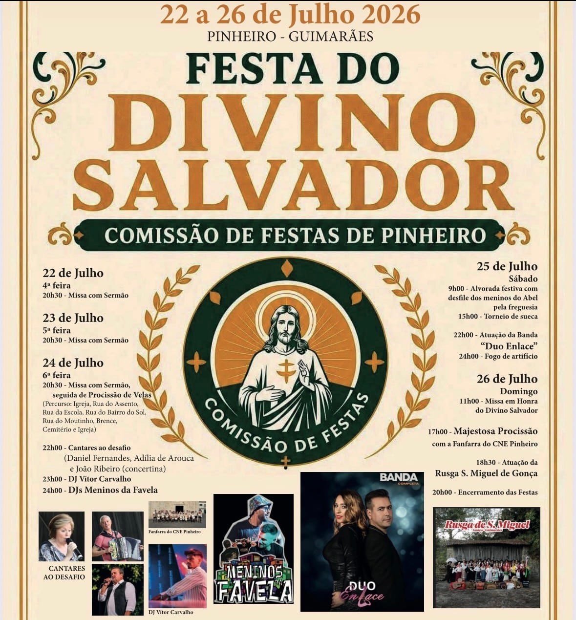 Cartaz Festa do Divino Salvador 2026 - Pinheiro
