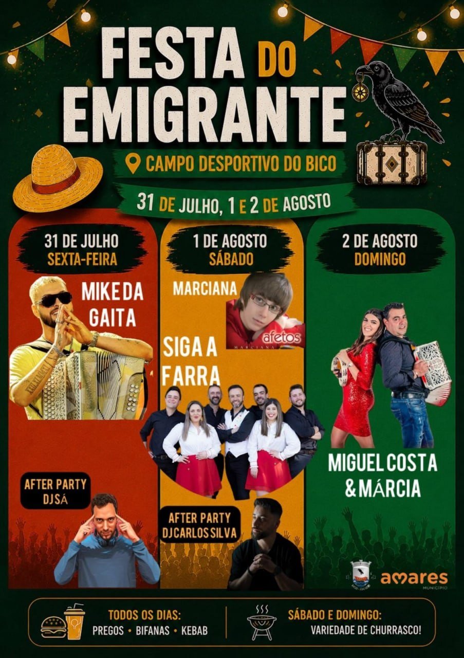 Cartaz Festa do Emigrante 2026 - Bico