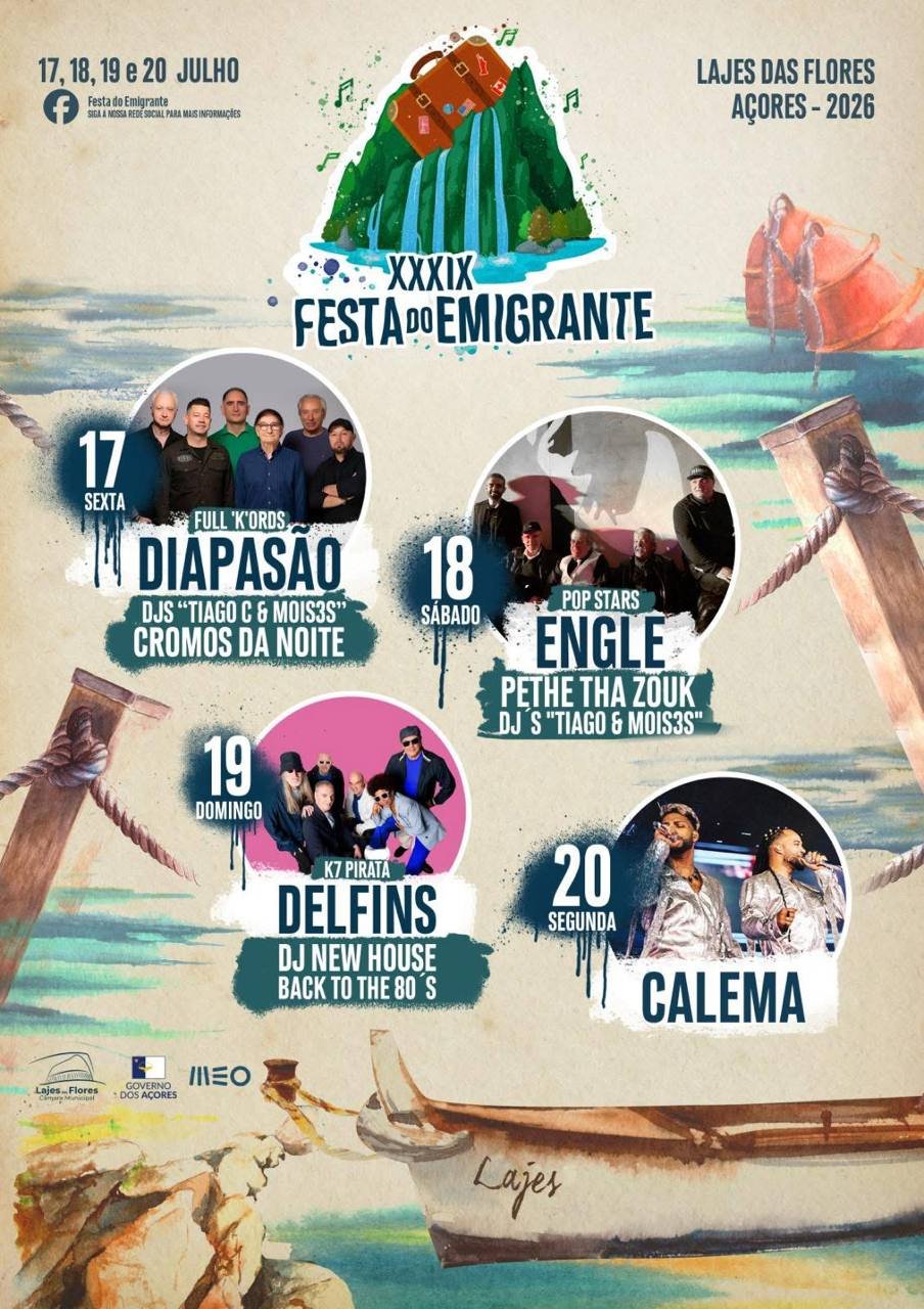 Cartaz Festa do Emigrante 2026 - Lajes das Flores
