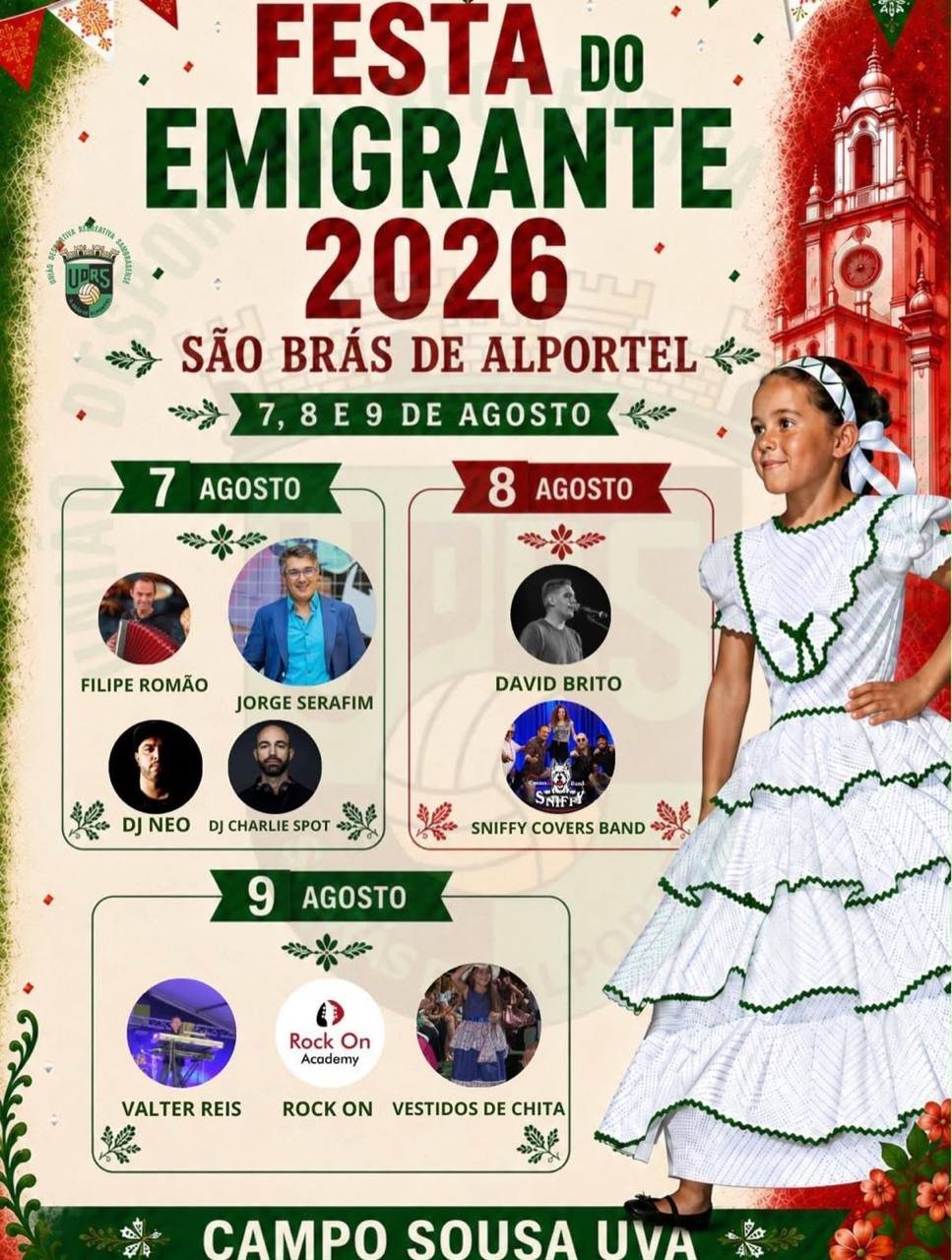 Cartaz Festa do Emigrante 2026 - São Brás de Alportel