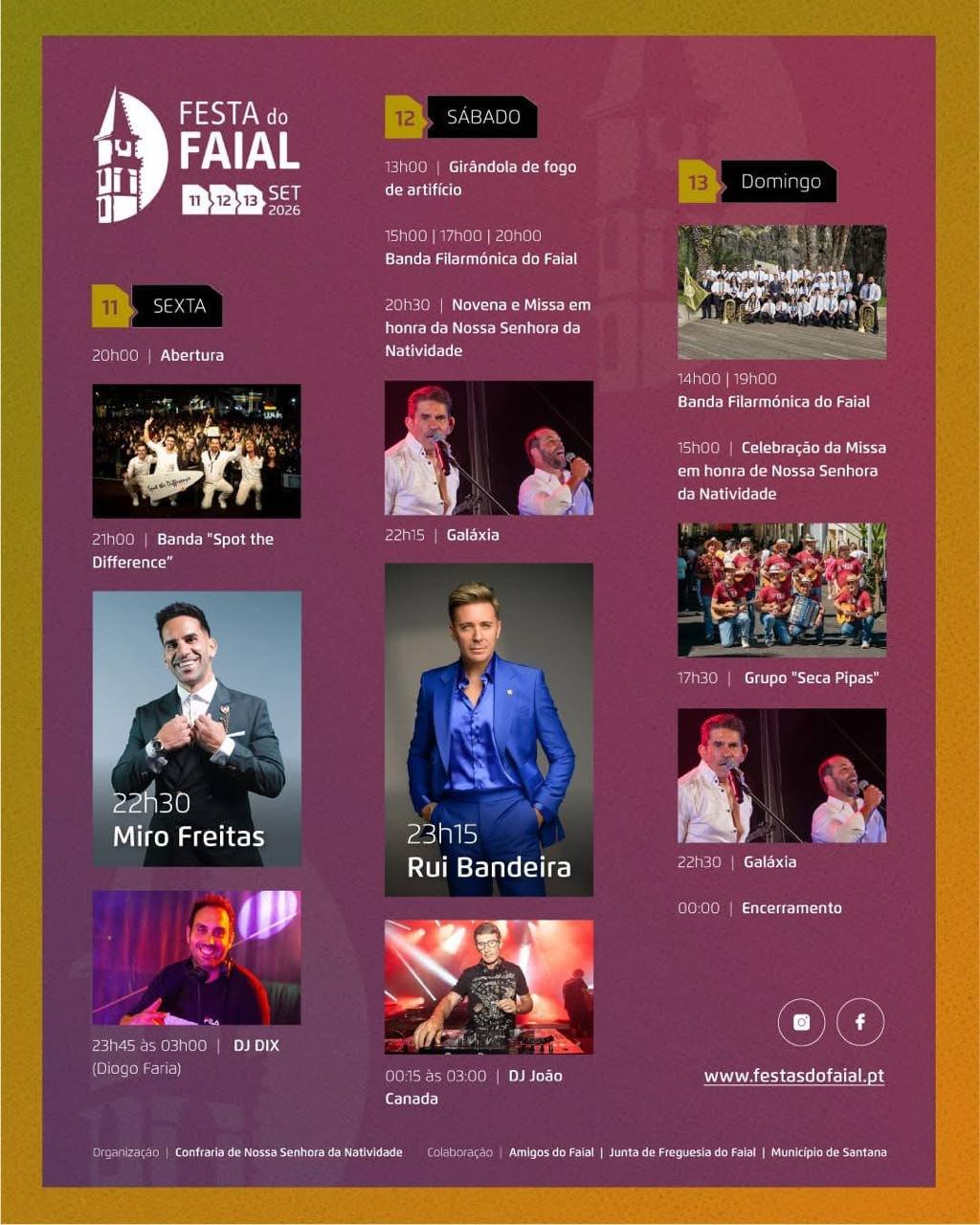 Cartaz Festa do Faial 2026 - Faial