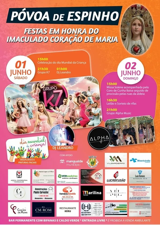 Cartaz Festa do Imaculado Coração de Maria 2024 - Póvoa de Espinho