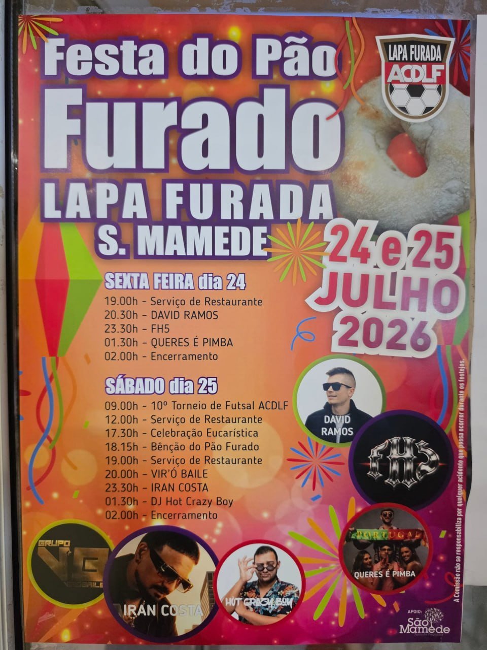 Cartaz Festa do Pão Furado 2026 - Lapa Furada