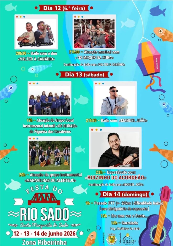 Cartaz Festa do Rio Sado 2026 - Santa Margarida do Sado